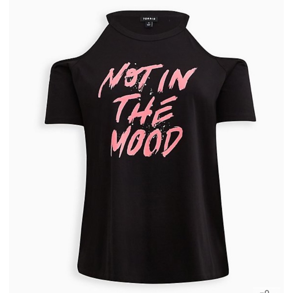 Torrid 4X Not In The Mood Black Cold Shoulder Tee